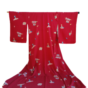 Kimono komon vermell